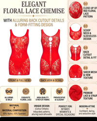 Linsori Crimson Floral Cut-Out Dress -  Product detail view