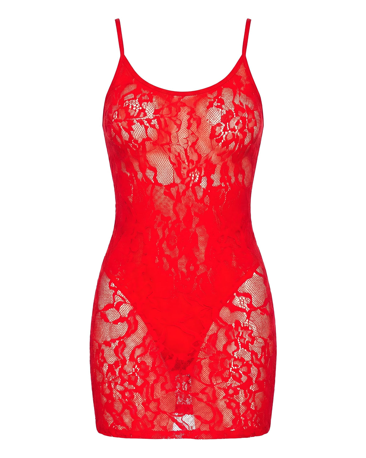 Linsori Crimson Floral Cut-Out Dress - White background view
