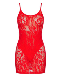 Linsori Crimson Floral Cut-Out Dress - White background view