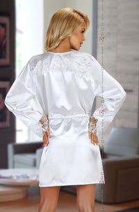 Linsori Pearl Lace Robe with Thong - side view