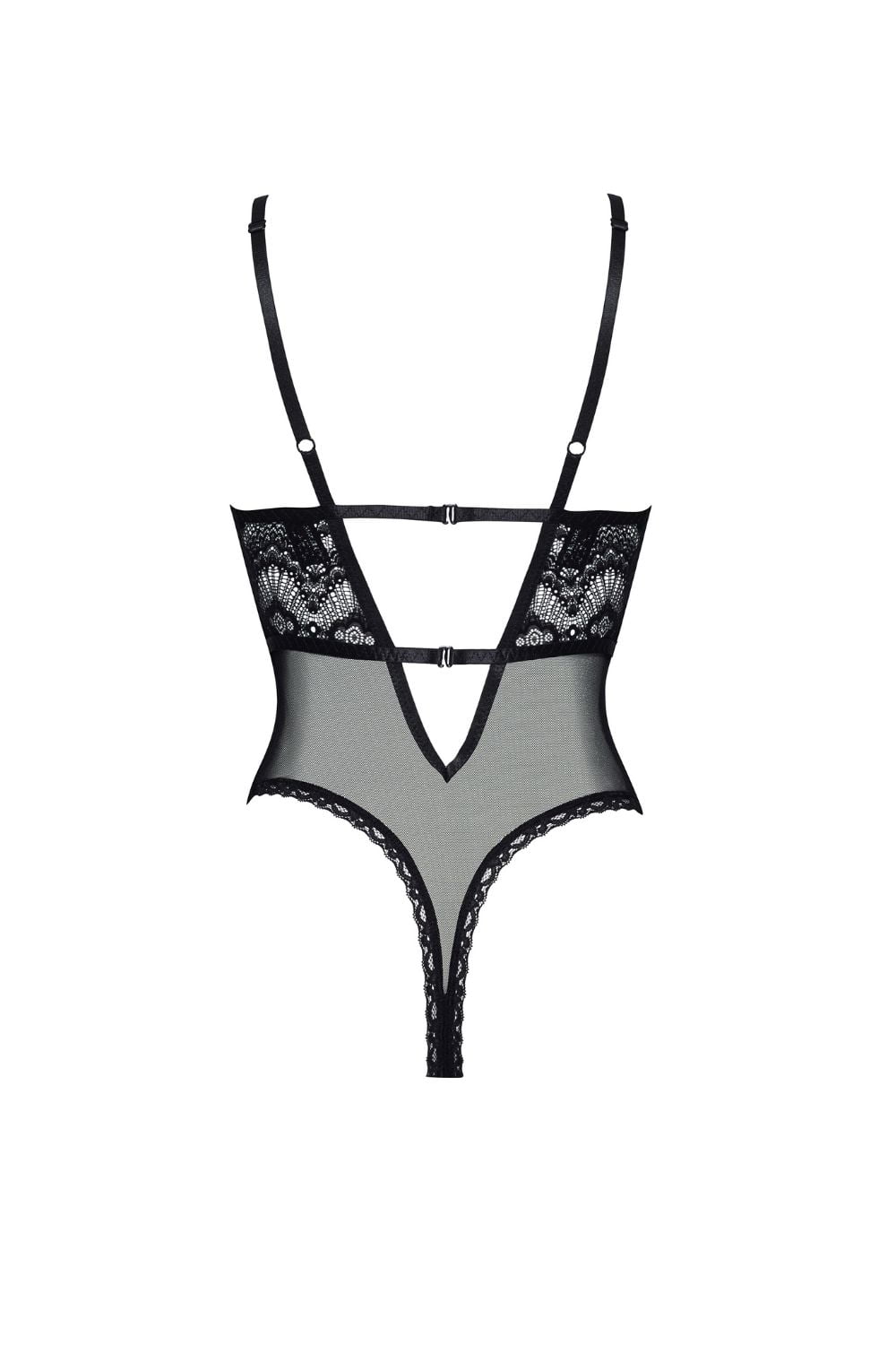 Linsori Peyton Sheer Floral Lace Teddy - close-up