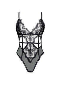 Linsori Peyton Sheer Floral Lace Teddy - back view