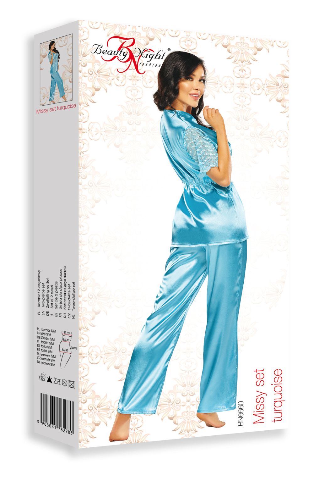 Linsori Azure Lace Pyjama Set - close-up