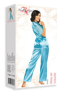 Linsori Azure Lace Pyjama Set - close-up