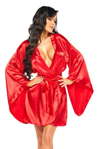 Linsori Scarlet Samira Silk Peignoir - front view