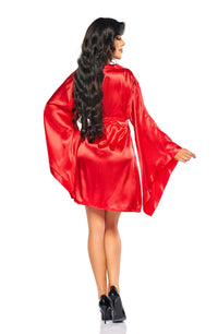 Linsori Scarlet Samira Silk Peignoir - close-up