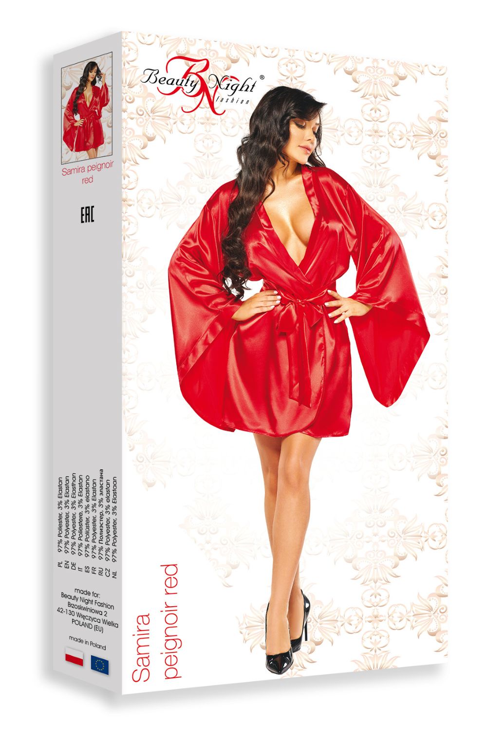 Linsori Scarlet Samira Silk Peignoir - styled view