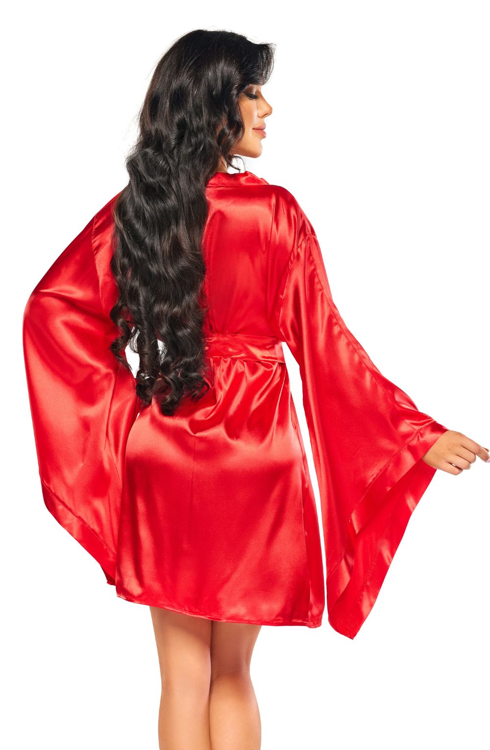 Linsori Scarlet Samira Silk Peignoir - side view