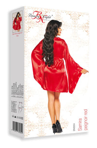 Linsori Scarlet Samira Silk Peignoir - detail view