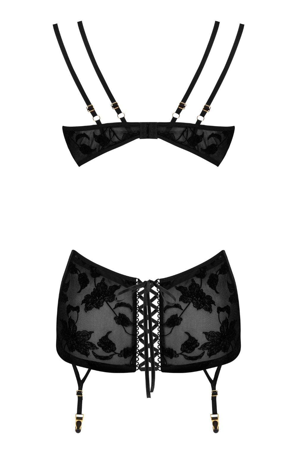 Linsori Noir Velvet Lace Chemise Piece - lifestyle view