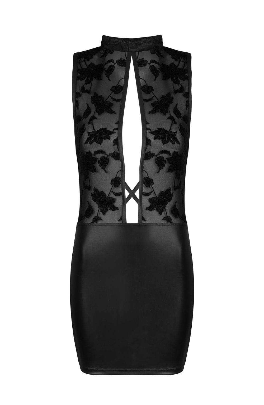 Linsori Noir Velvet Floral Dress Piece Plus Size - detail shot