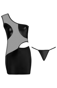 Linsori Noir Sheer Cut-Out Dress Piece - front view
