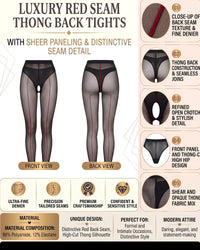 Linsori Seamed Open Crotch Tights Plus Size -  Product detail view