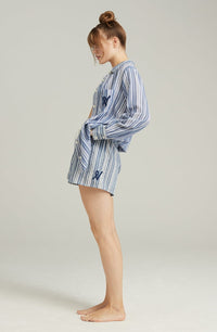 Linsori Navy Stripe Cotton Boxer Shorts - back view