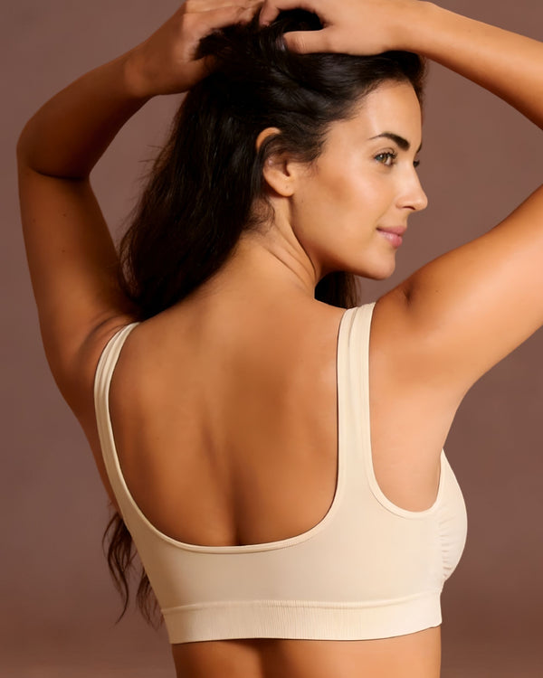 Linsori Sculpted Support Bra in Bare Plus Size -  back view