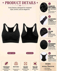linsori - Midnight Performance Support Bra Plus Size - product detail