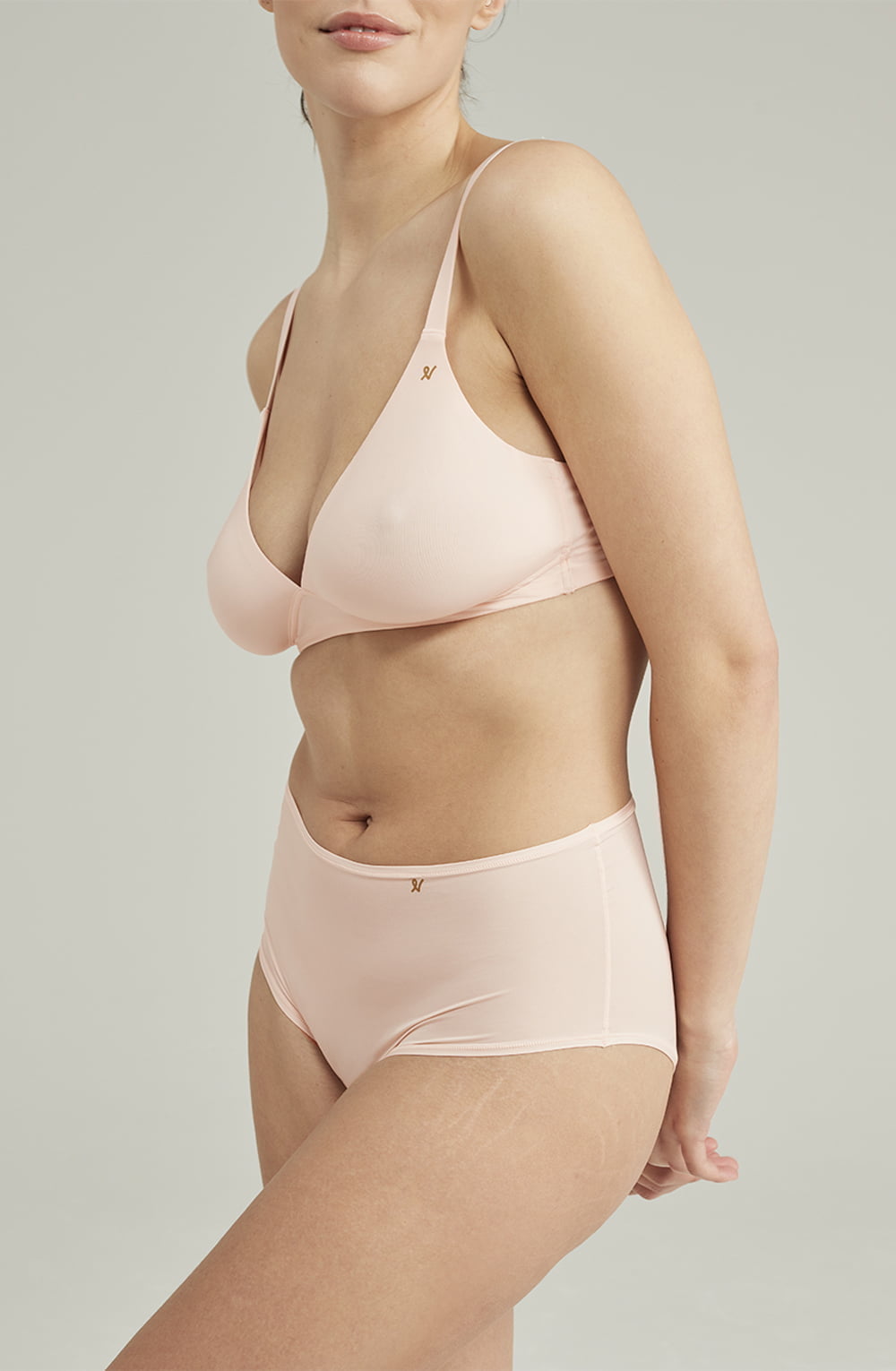 Linsori Blush Pink Stretch Bralette - side view