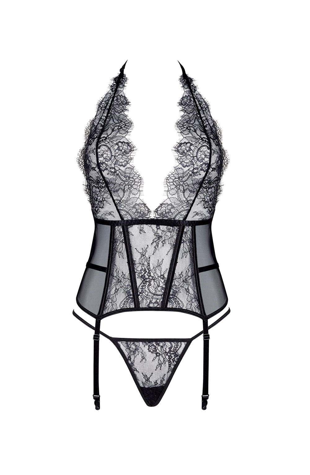 Linsori Estera Deep V Corset Delicate Set - back view