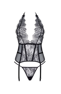 Linsori Estera Deep V Corset Delicate Set - back view