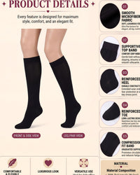 Linsori Graphite Microfibre Knee Highs -  Product detail view