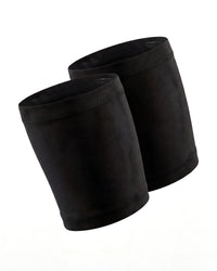 Linsori Noir Satin Thigh Bands Hold-Ups Plus Size - White background view