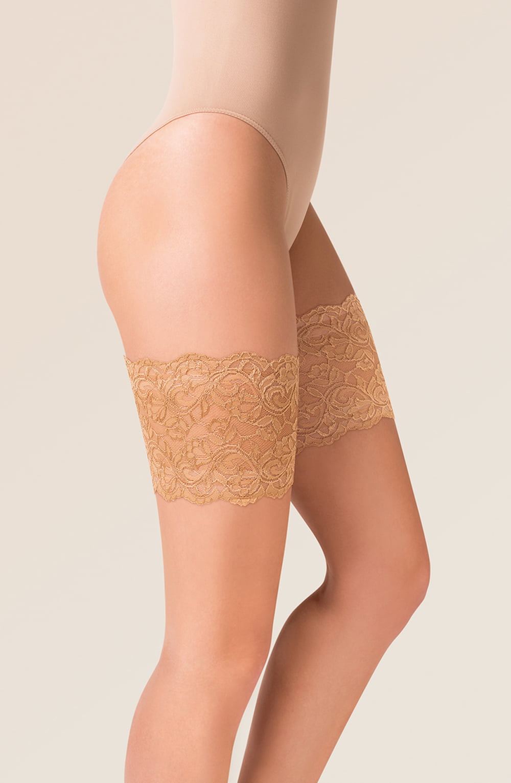 Linsori Bare Lace Thigh Bands Hold-Ups - styled view