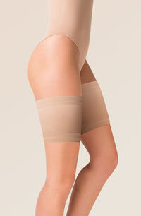 Linsori Onyx Satin Thigh Bands Hold-Ups - detail view