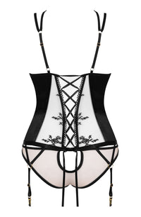 Linsori Noir Floral Tulle Cor Delicate Set - close-up