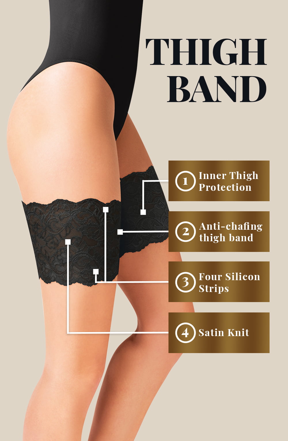 Linsori Bare Lace Thigh Bands Hold-Ups - lifestyle view
