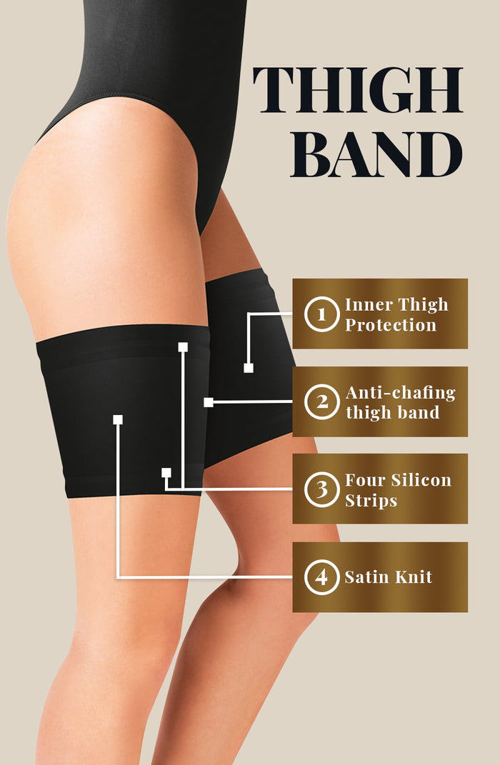 Linsori Onyx Satin Thigh Bands Hold-Ups - detail view