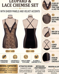 Linsori Leopard Print Chemise Set Plus Size -  Product detail view