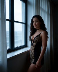 Linsori Leopard Print Chemise Set Plus Size - Lifestyle view