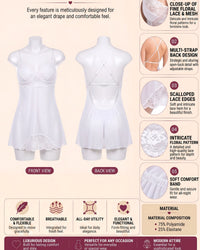 Linsori Ivory Lace Bridal Chemise -  Product detail view
