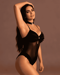 Linsori Obsidian Ruffle Cup Delicate Body Plus Size -  Right view