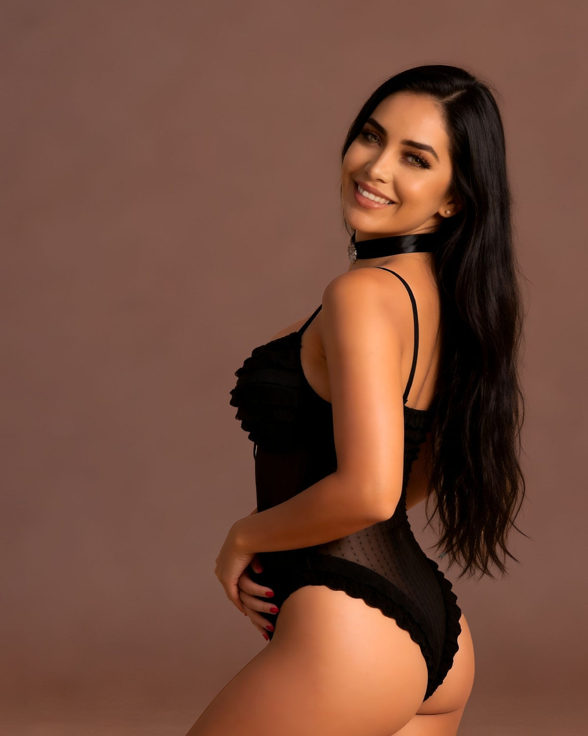 Linsori Obsidian Ruffle Cup Delicate Body Plus Size -  Left view