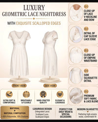 Linsori Pearl Lace Viscose Nightdress -  Product detail view
