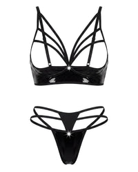 Linsori Obsidian Wet Look Open Set- White background view
