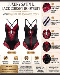 Linsori Noir Floral Wet-Look Body -  Product detail view