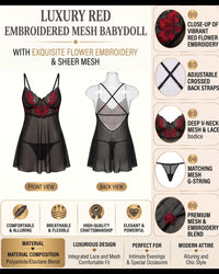 Linsori Noir Floral Chiffon Babydoll -  Product detail view