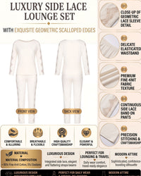 Linsori Ivory Lace Trimmed Pyjama Set -  Product detail view