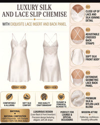 Linsori Pearl Satin Lace Nightdress -  Product detail view