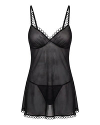 Linsori Noir Hoop Lace Babydoll Piece - White background view