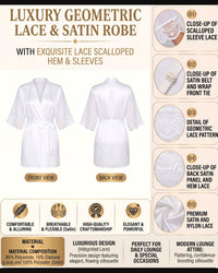 Linsori Pearl Satin Kimono Smooth Satin Robe -  Product detail view
