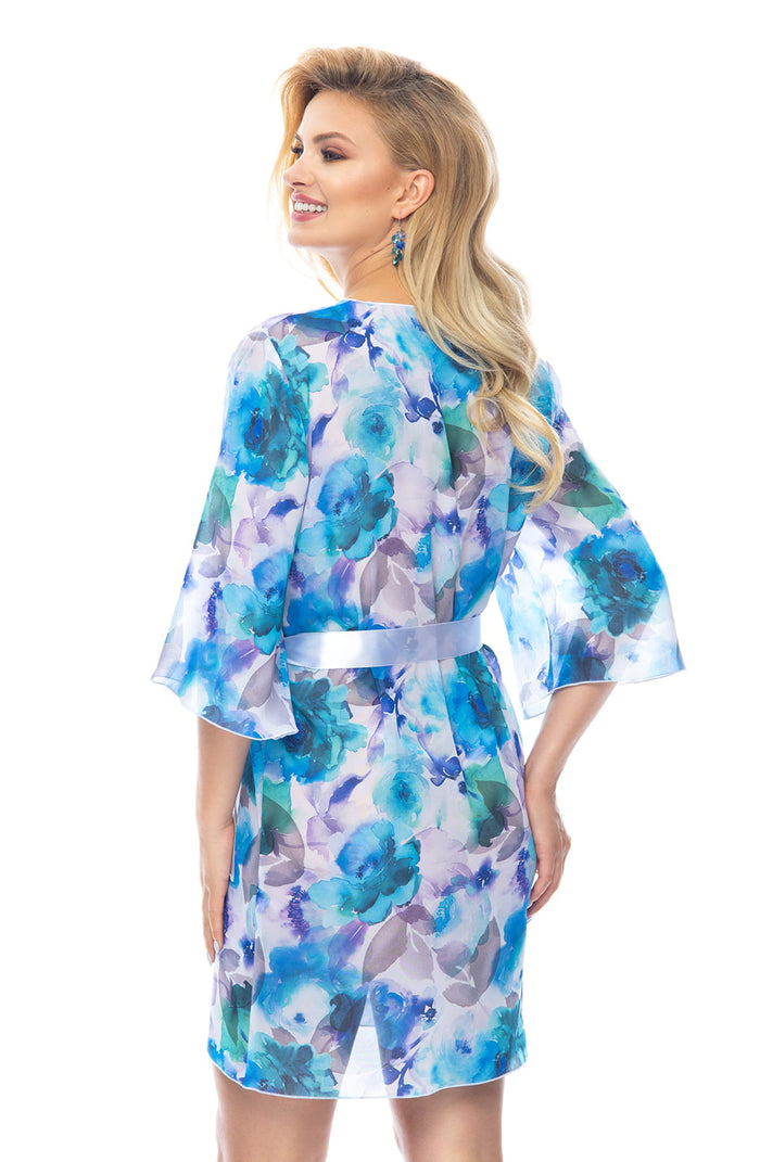 Linsori Sapphire Floral Dressing Gown - detail view