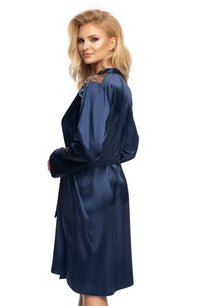 Linsori Mulberry Satin Embroidered Robe - product view