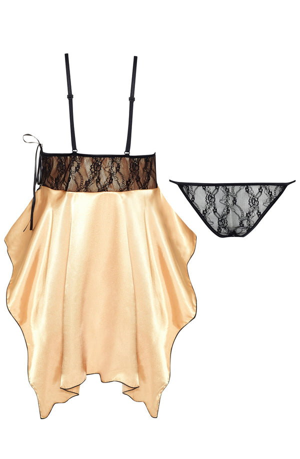 Linsori Golden Satin Julieta Chemise - back view