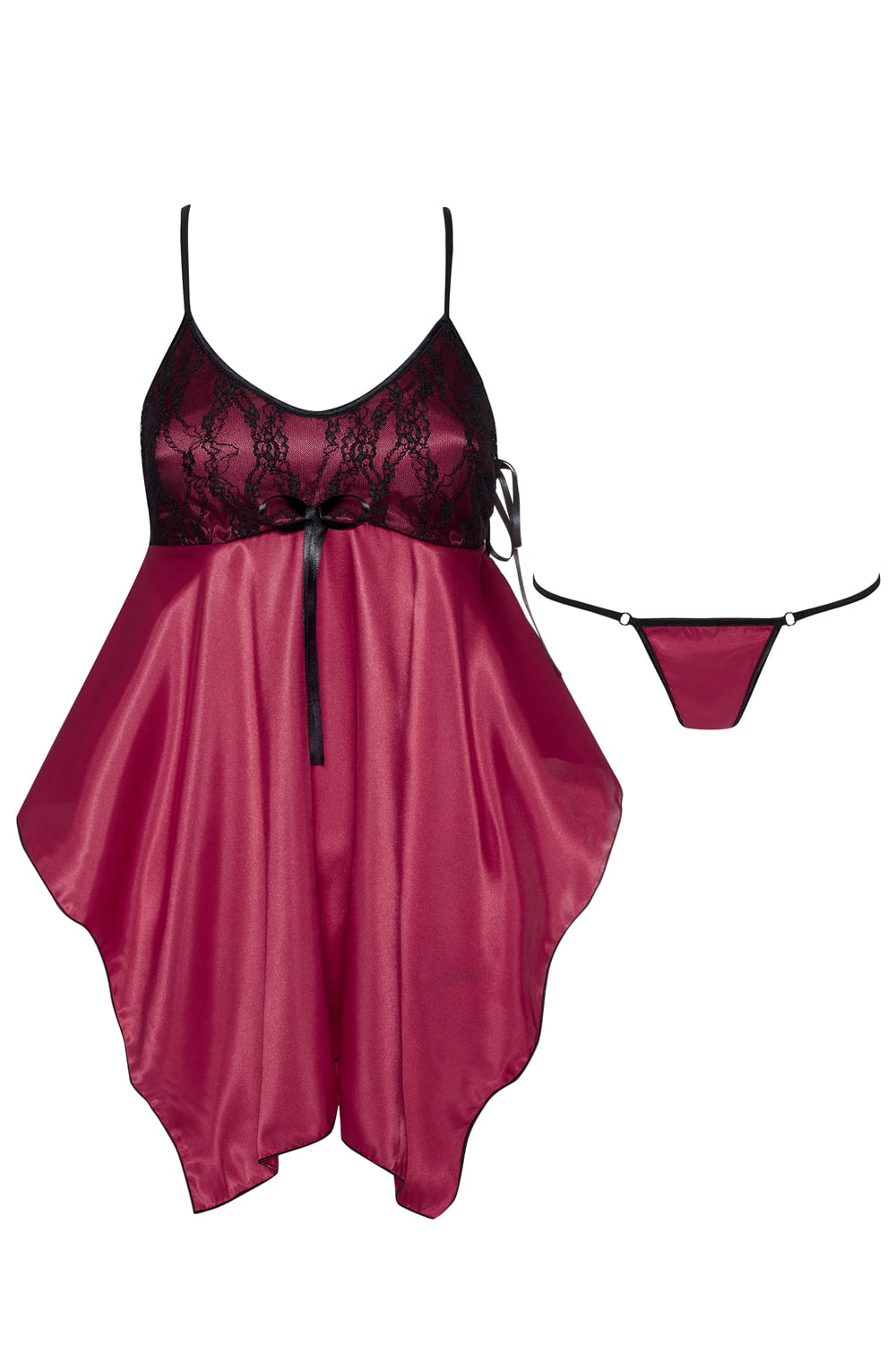 Linsori Amethyst Satin Lace Chemise - back view