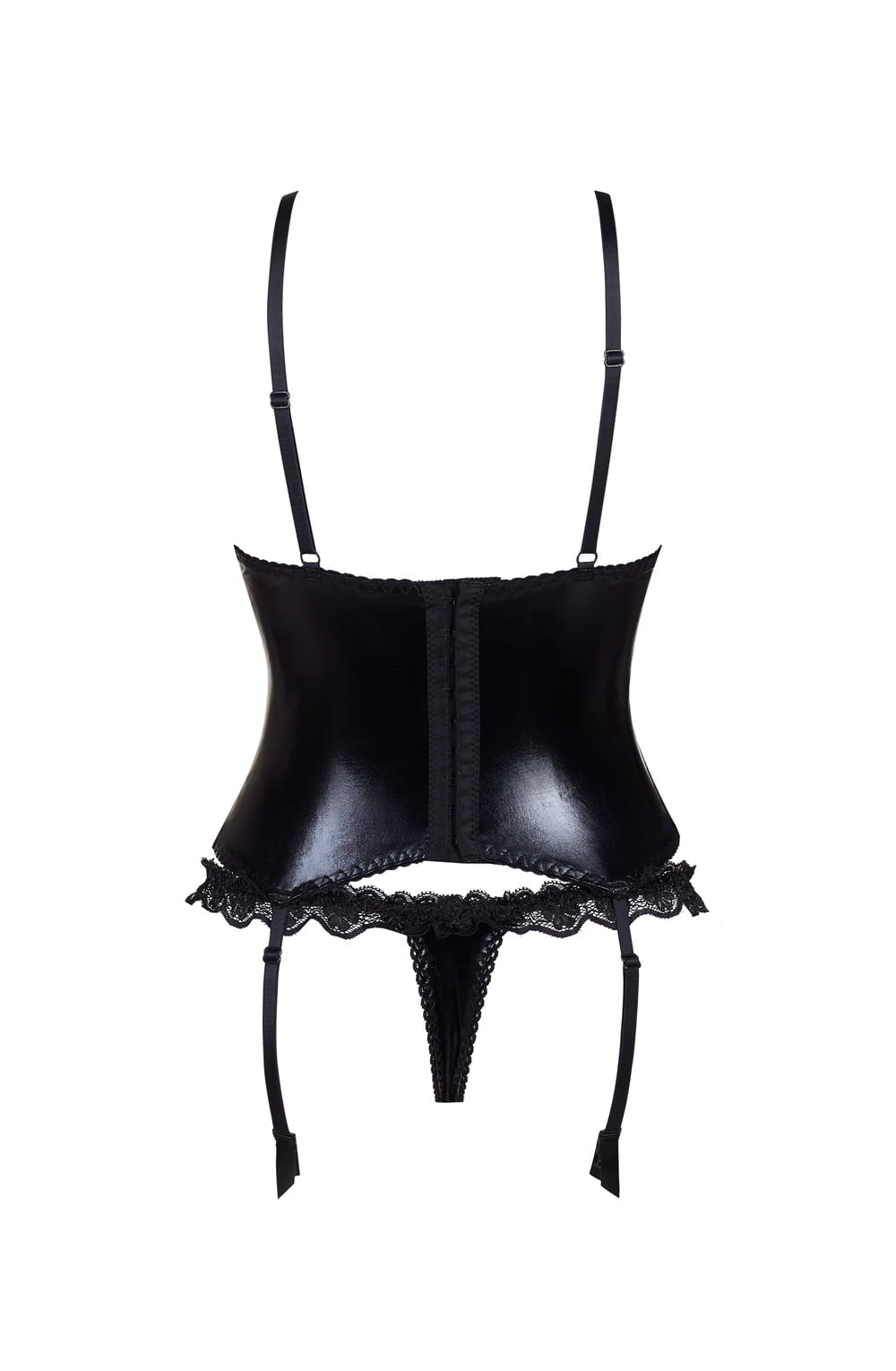 Linsori Noir Lace Contour Corset Set - close-up