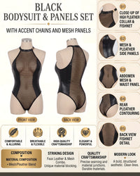 Linsori Noir Mesh Sculpted Body Plus Size -  Product detail view
