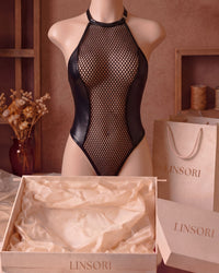 Linsori Noir Mesh Sculpted Body Plus Size - Mannequin View